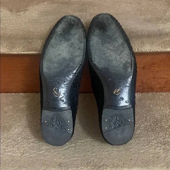 Jimmy Choo Black Textured Loafers
